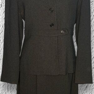 Tahari Dark Gray Blazer and Skirt Set